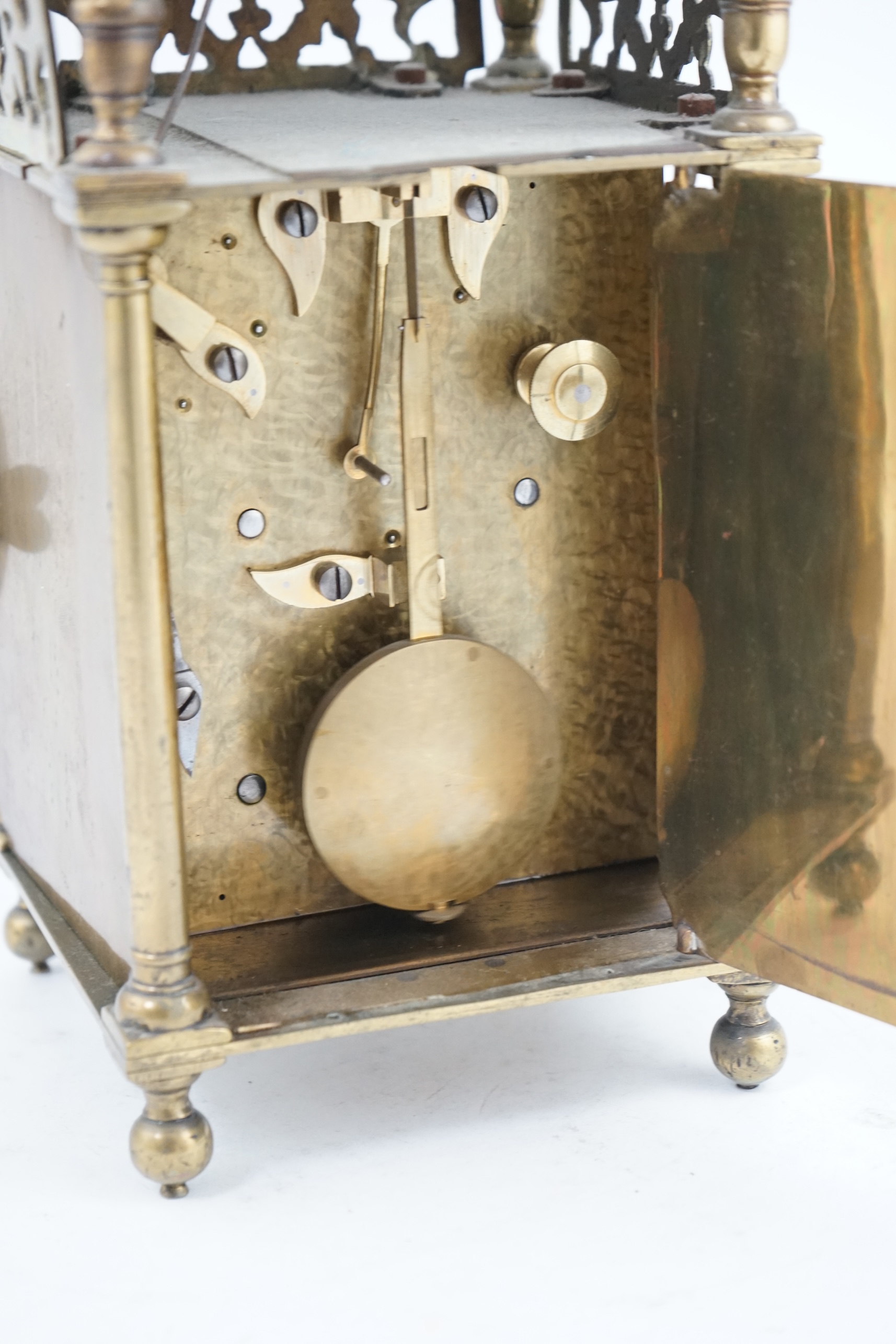 Thomas Barrett of Lewis, [Lewes]. An 18th century brass lantern clock